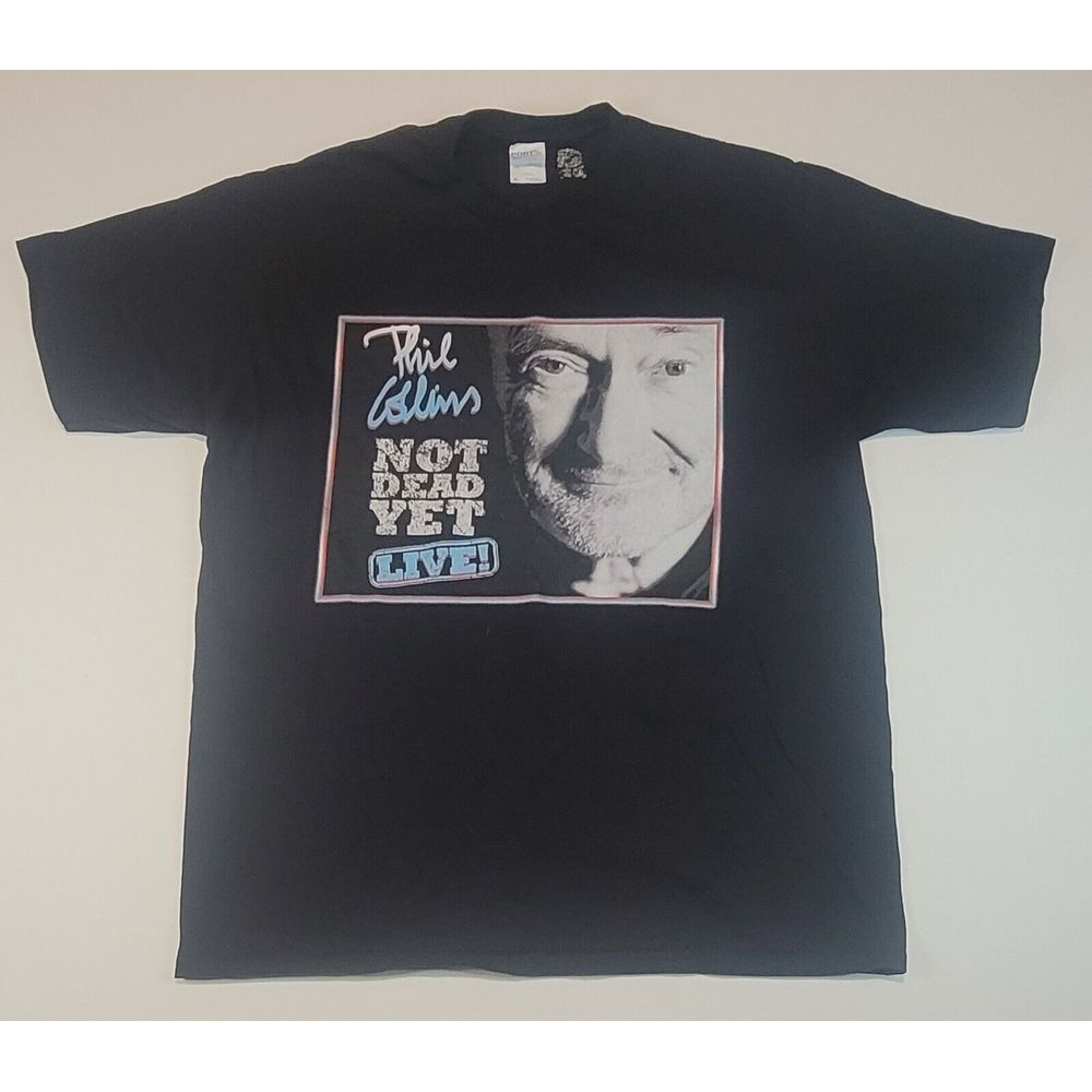Phill Collins T-Shirt Mens XL. Not Dead Yet Tour Tee. Vintage Black Short Sleeve